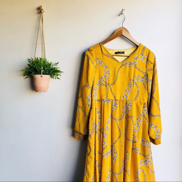 Boho Long Sleeve Midi Dress with pockets - Picture 2 of 7